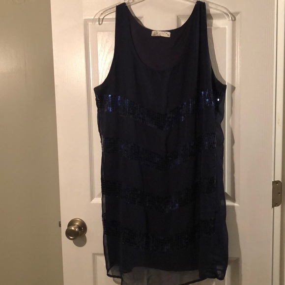 Navy Blue Sequin Dress - Picture 1 of 3